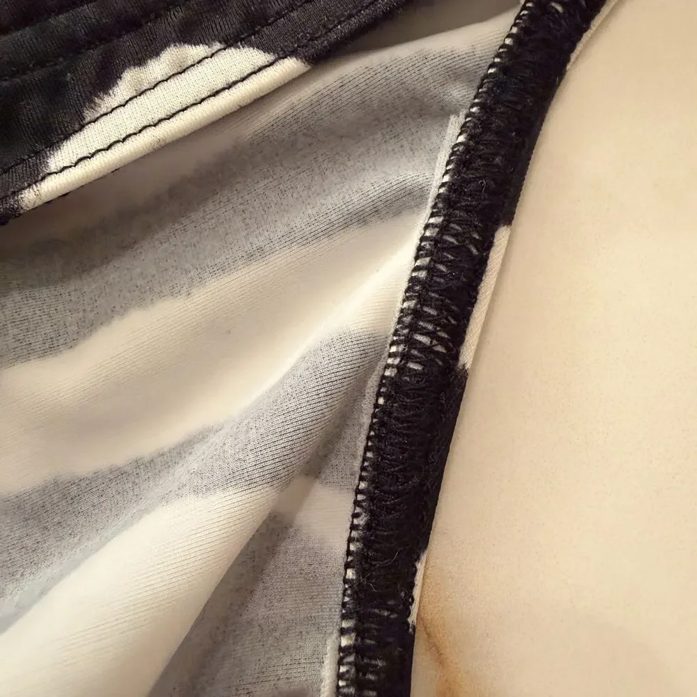 Charlie By MZ Mens Signature Print Zebra Body Swim Thong Color Black White L